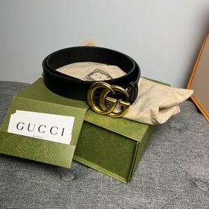 GG buckle leather belt